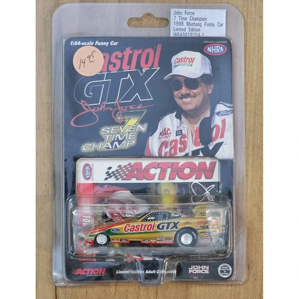 NHRA Action John Force 7X Champ 1998 Mustang Funny Car 1:64 Limited Edition Gold